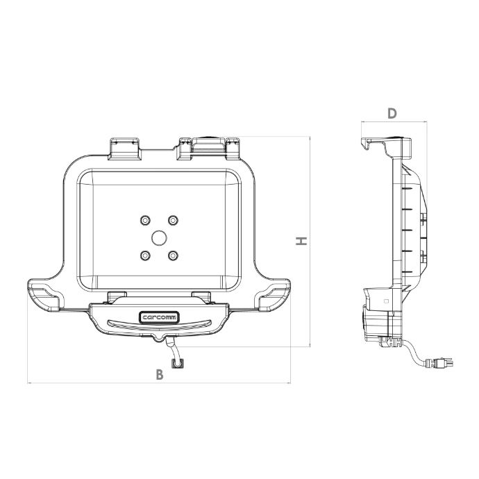 Honeywell ScanPal EDA10A cradle dimensions