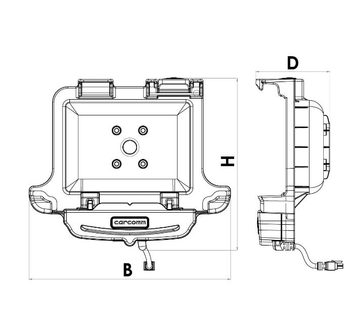 Zebra ET401/ET40/ET45 cradle dimensions