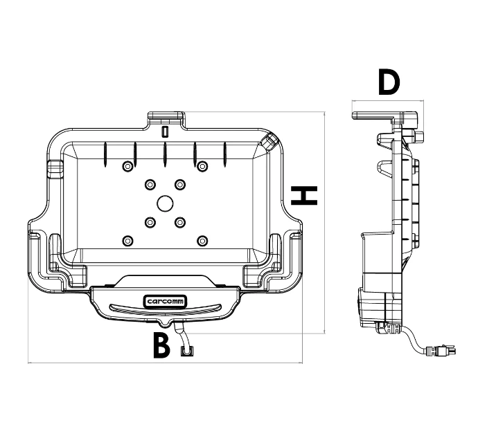 Unitech RT112 cradle dimensions